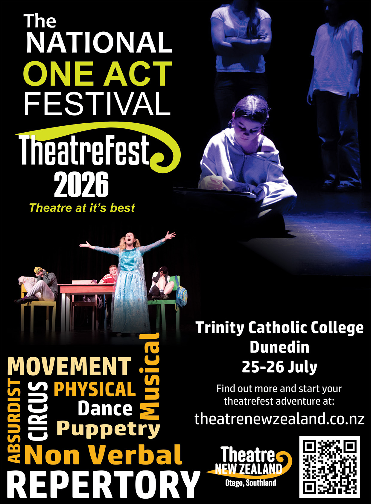 2026 03 Theatrefest poster Dunedin